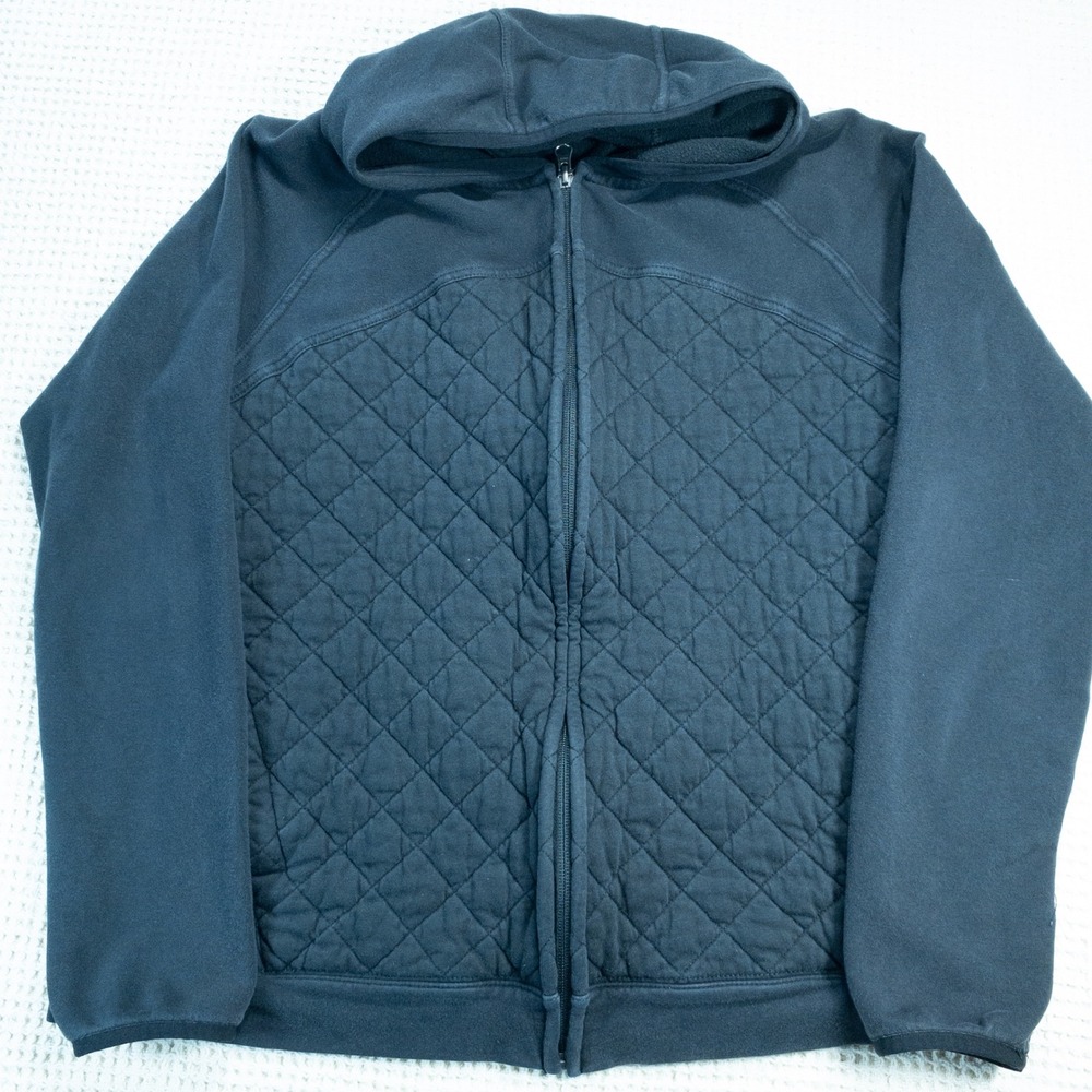 The North Face Womens XL Full Zip Quilted Fleece Hoodie Black Jacket